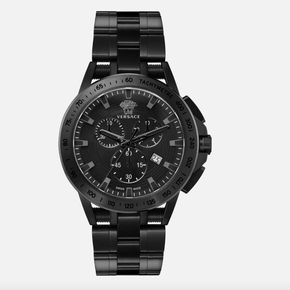 Versace Sport Men's Blacked Out 45mm Watch